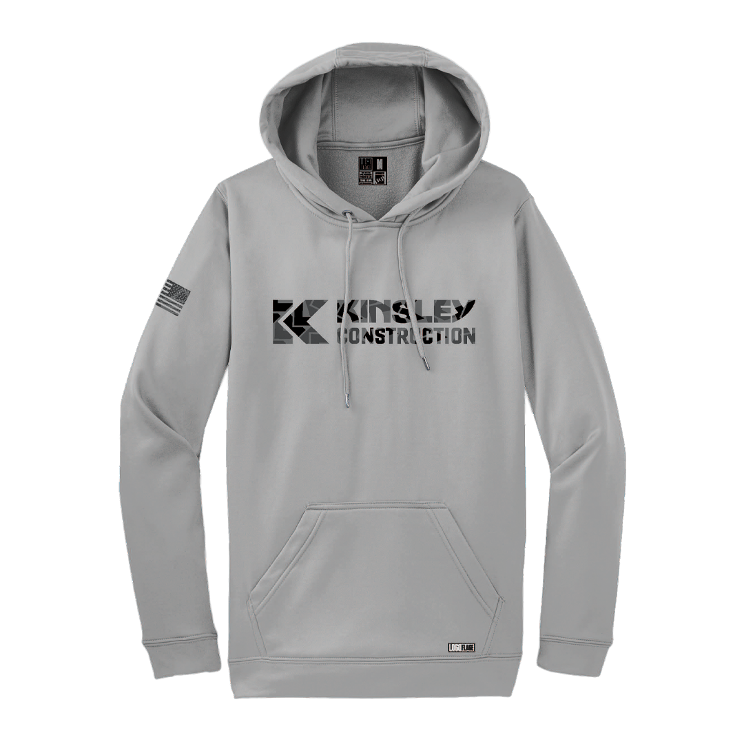 Men's Athletic Silver Hooded Sweatshirt