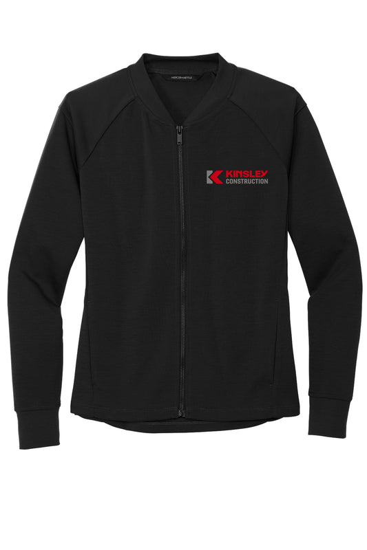 Women's Black Bomber Jacket Full-Zip