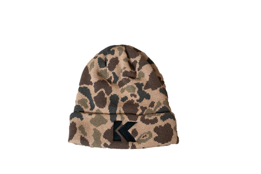 Brown Camo Cuffed Beanie