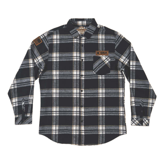 Mens Black and White Flannel